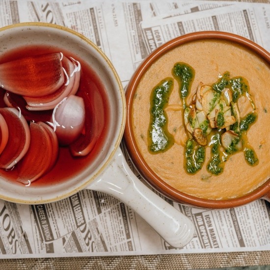 Gofio escaldao con cebolla de Gáldar